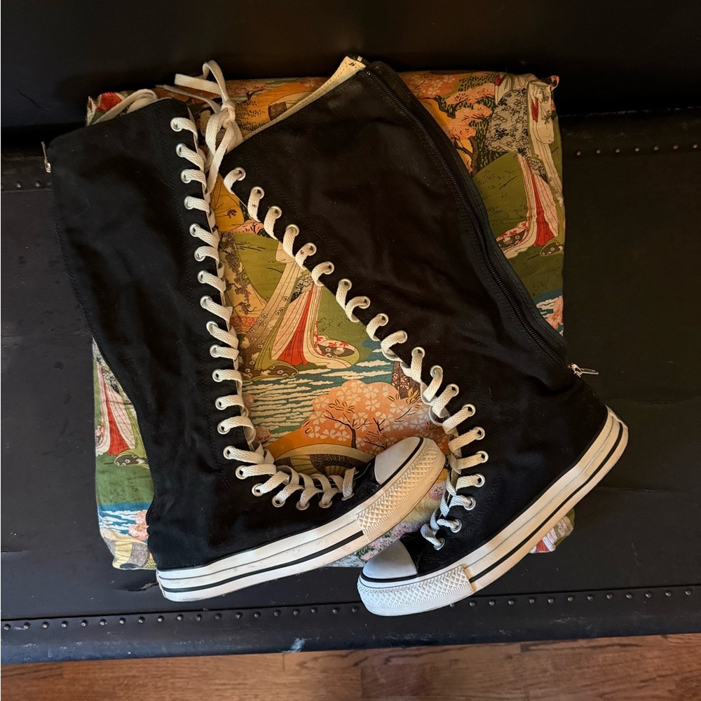 Converse Black and White Lace-Up Boots